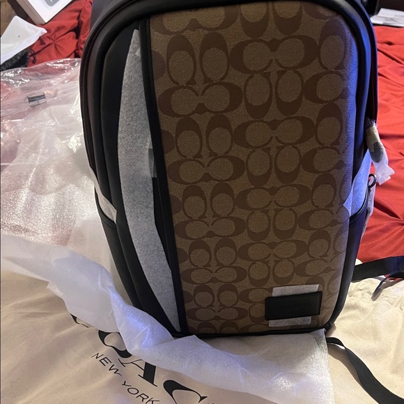 Coach Signature Brown and Black unisex Backpack BNWT!!